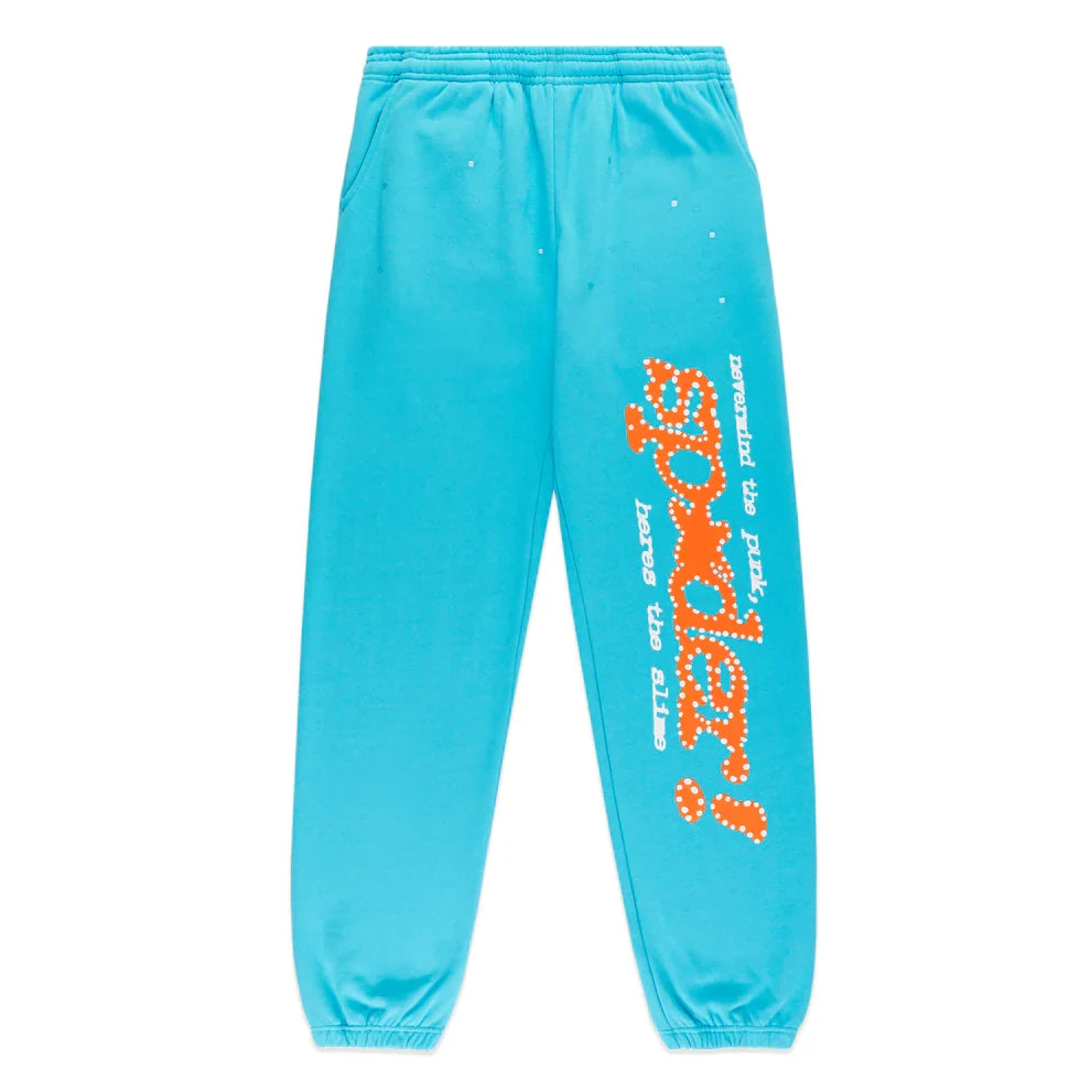 Sp5der Punk V2 Sweatpants Cyan